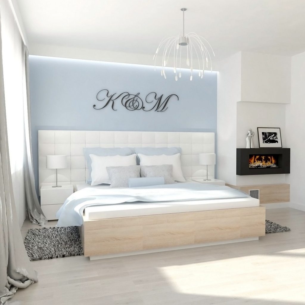 Projekt sypialni z garderobą.